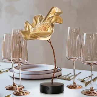 LaFleur LED tafellamp, oplaadbare batterij, fluweel by Slamp in Gold, Matzwart, Copper – product photo 1 of 5