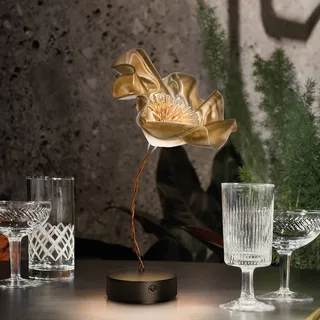 LaFleur LED tafellamp, oplaadbare batterij, fluweel by Slamp in Gold, Matzwart, Copper – product photo 2 of 5