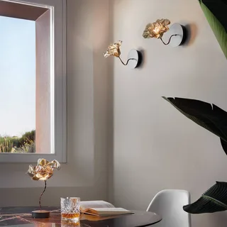 LaFleur LED wandlamp, fluweel van Slamp in Zwart, Goud, Koper – productfoto 2 van 5