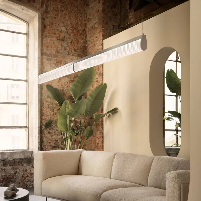 LED-hanglamp Modula Double, geplooid by Slamp in Grey – product photo