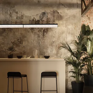 LED hanglamp Modula Double, kristal van Slamp in Zwart – productfoto 1 van 3