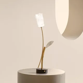 LED tafellamp Tulip, zwarte voet van Slamp in Goud, Zwart – productfoto 2 van 4