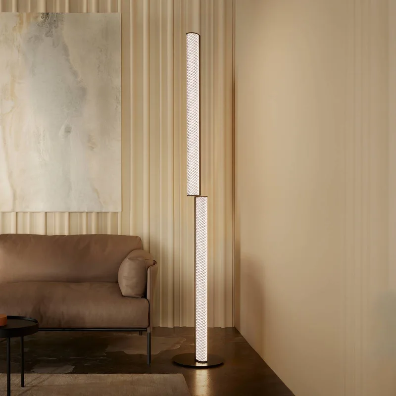 LED vloerlamp Modula gedraaid, geplooid von Slamp in Schwarz – Produktfoto 2 von 5