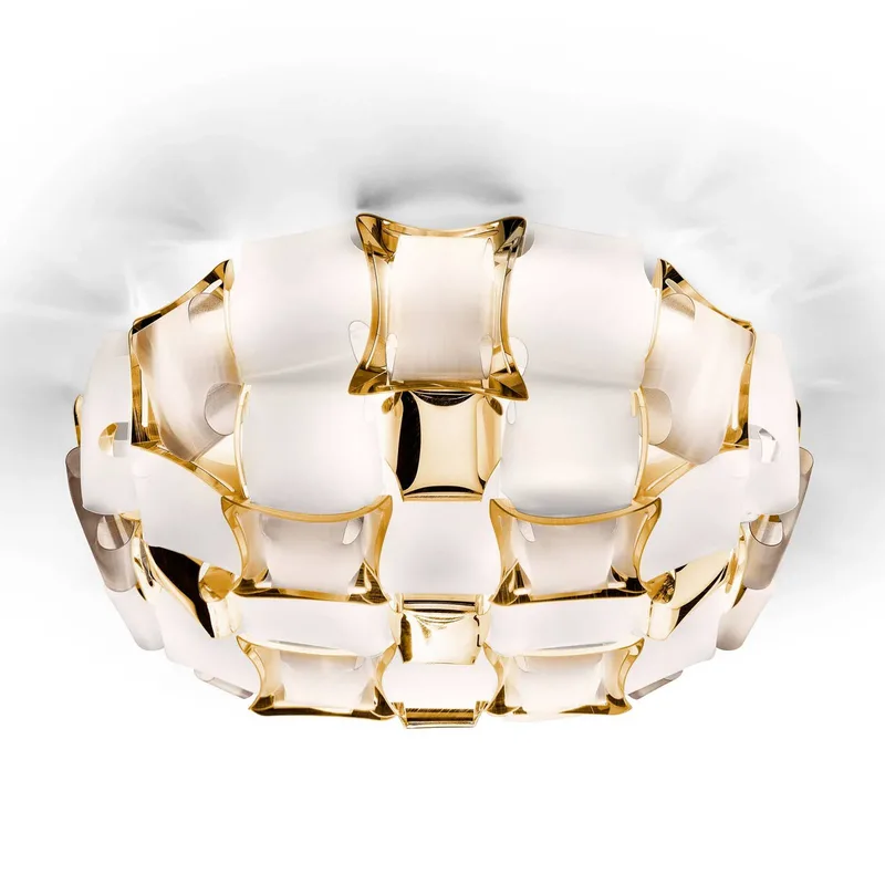 Mida plafondlamp, 50 cm, wit-goud fra Slamp i Hvid, Guld – produktbillede