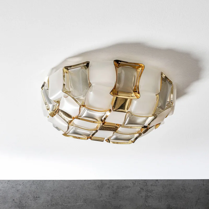 Mida plafondlamp, 50 cm, wit-goud de Slamp en Blanc, Or – photo du produit 3 sur 5