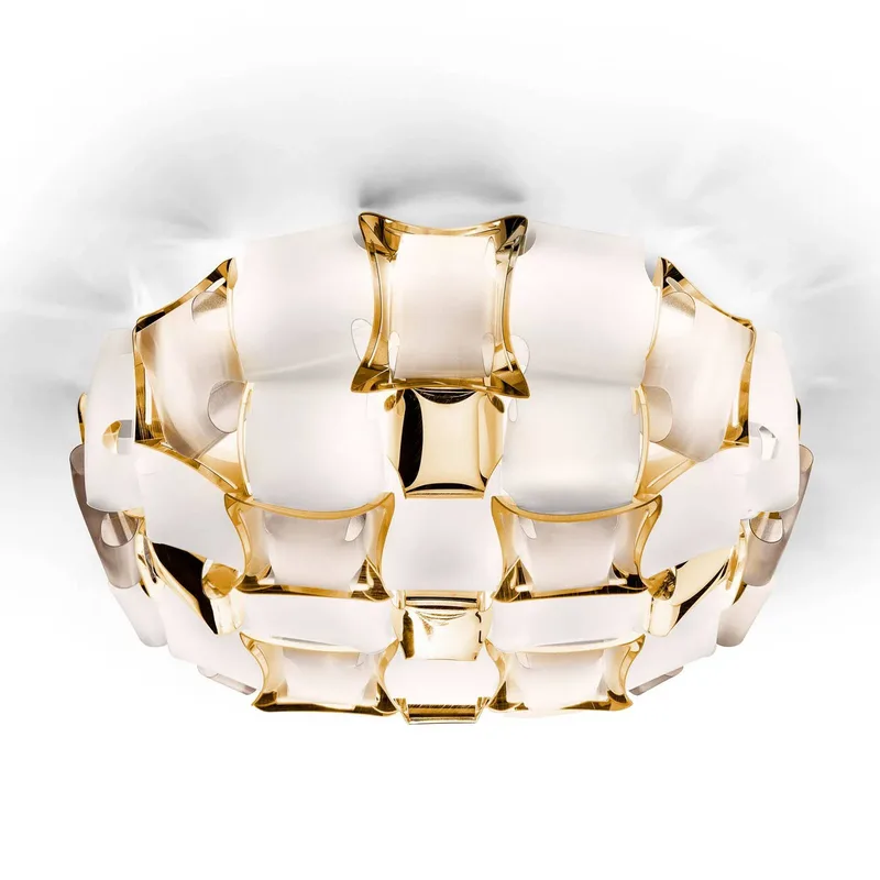Mida plafondlamp, Ø 67 cm, goud/wit fra Slamp i Guld, Hvid – produktbillede