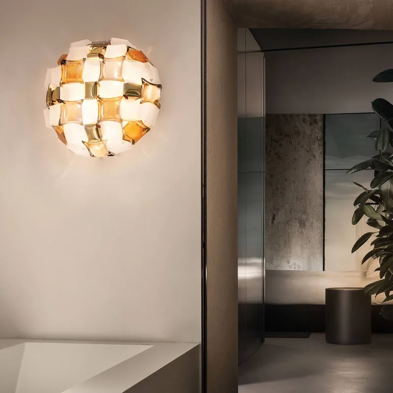 Mida wandlamp, 32x32 cm amber/wit by Slamp in Amber, White – product photo 2 of 5