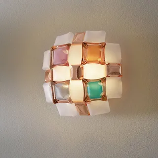 Mida wandlamp, 32x32 cm bont/wit de Slamp en Multicolore, Blanc – photo du produit 1 sur 5