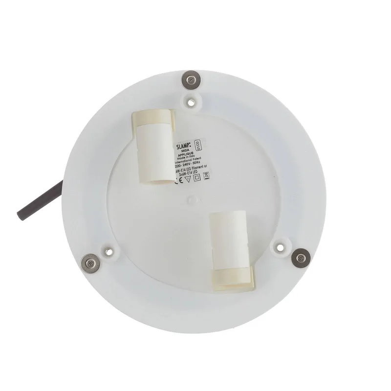 Mida wandlamp, 32x32 cm goud/wit de Slamp en Or, Blanc – photo du produit 4 sur 5