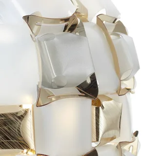 Mida wandlamp, 32x32 cm goud/wit de Slamp en Or, Blanc – photo du produit 5 sur 5