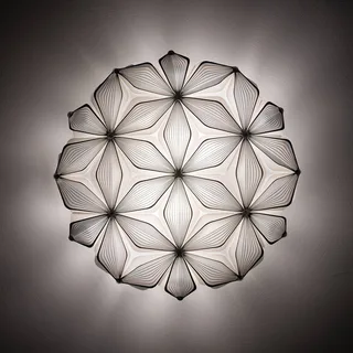 Plafondlamp C'EST LA VIE, zwart, Ø 47 cm, 2-lamps, E27 van Slamp in Zwart, Wit – productfoto 3 van 5