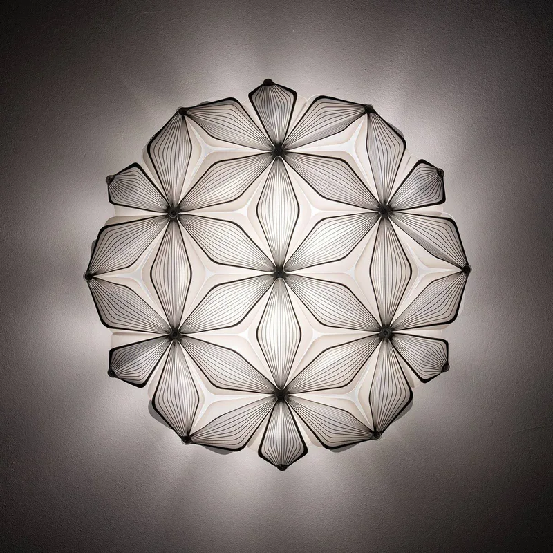 Plafondlamp C'EST LA VIE, zwart, Ø 47 cm, 2-lamps, E27 van Slamp in Zwart, Wit – productfoto 3 van 5