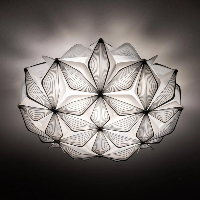 Plafondlamp C'EST LA VIE, zwart, Ø 47 cm, 2-lamps, E27 van Slamp in Zwart, Wit – productfoto 4 van 5