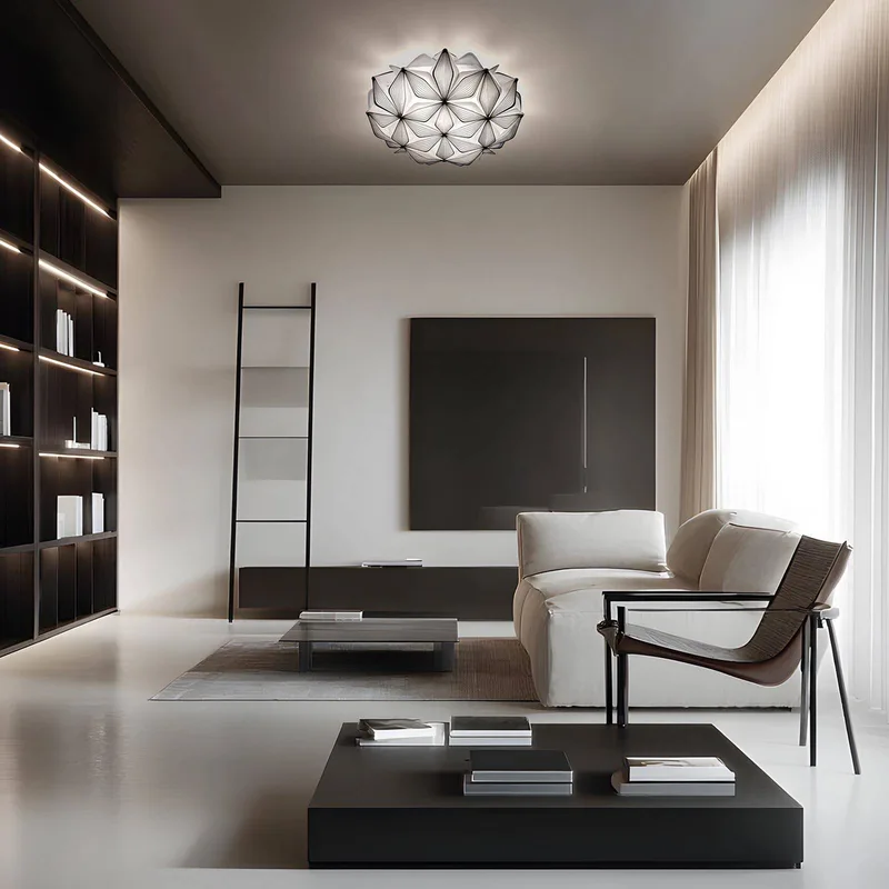 Plafondlamp C'EST LA VIE, zwart, Ø 47 cm, 2-lamps, E27 van Slamp in Zwart, Wit – productfoto 2 van 5