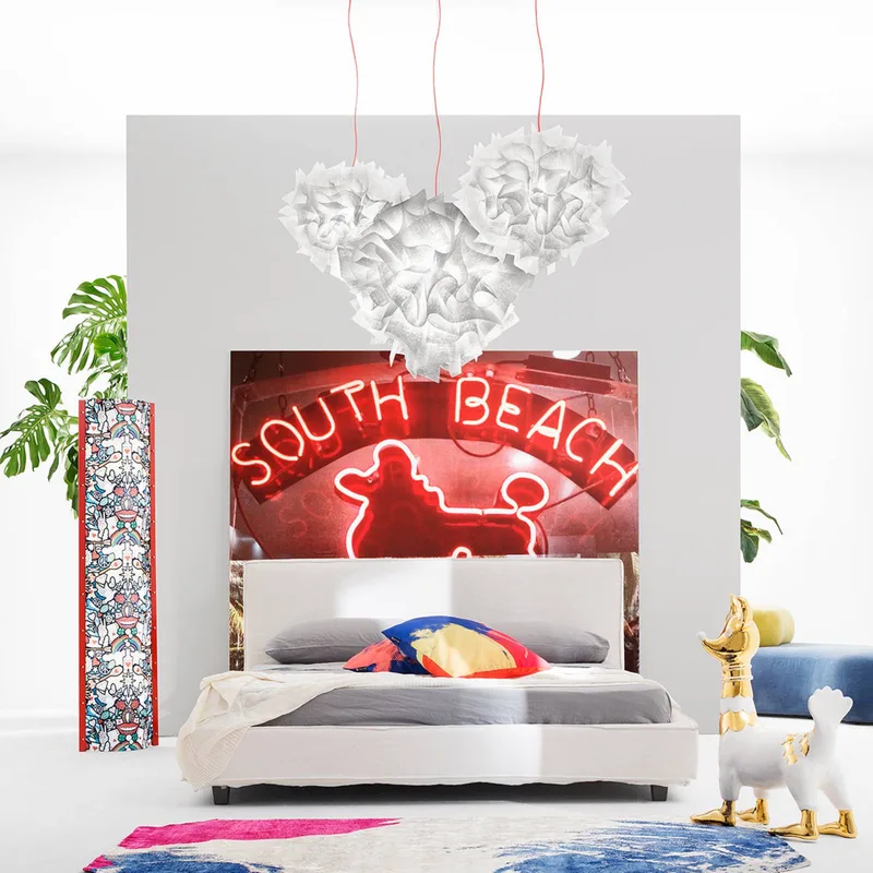 Veli Couture Medium hanglamp Ø 42cm by Slamp in White – product photo 4 of 5