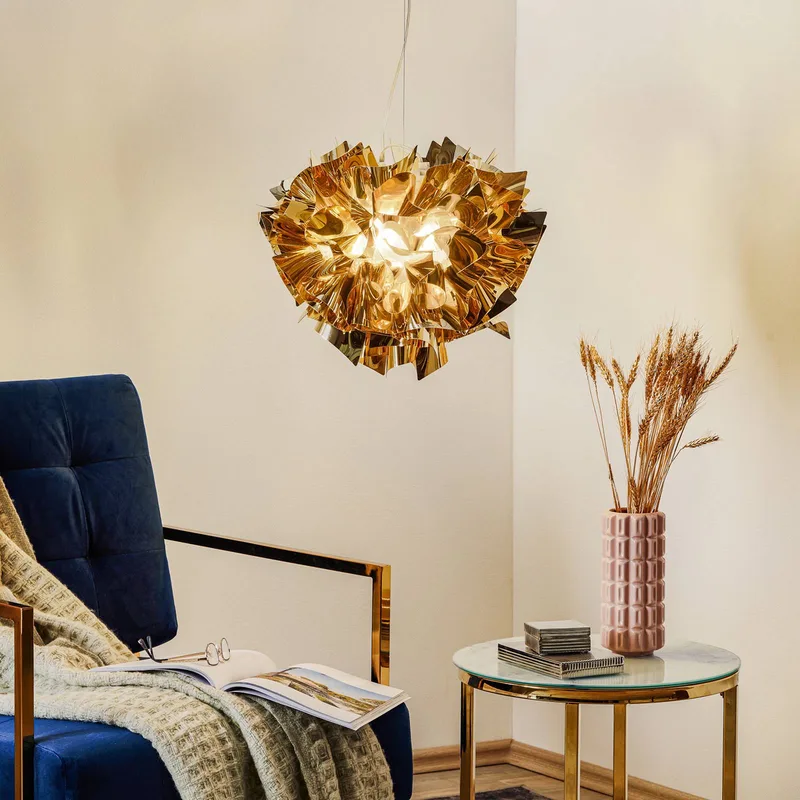 Veli design-hanglamp, Ø 42cm van Slamp in Goud – productfoto 2 van 5