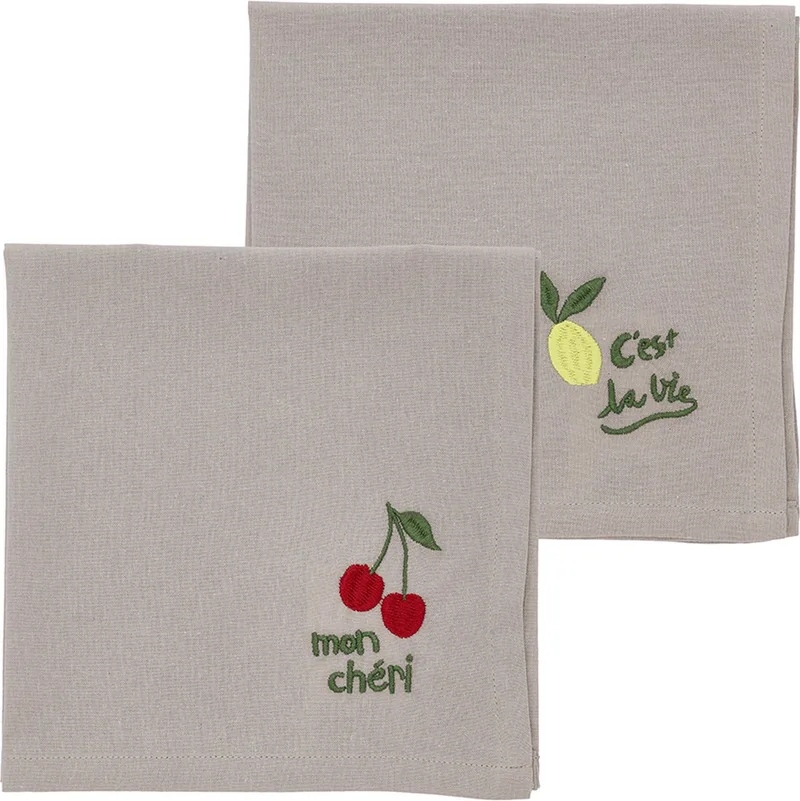 Bistro Stoffen servetten 40 x 40 cm 2 stuks by Södahl in Green – product photo