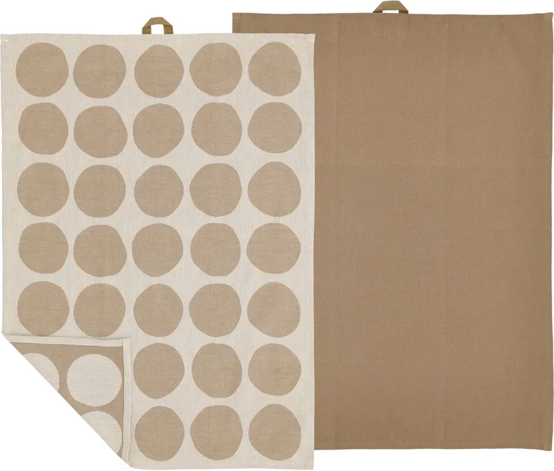 Bubbles Theedoek 50 x 70 cm 2 stuks de Södahl en Warm Taupe – photo du produit