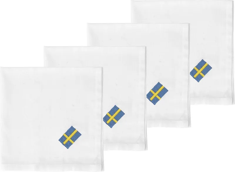 Festlig Stoffen servetten 40 x 40 cm 4 stuks van Södahl in White – productfoto