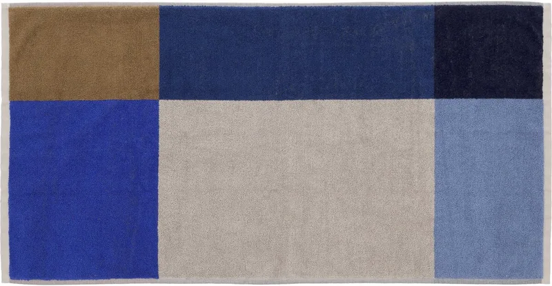 organic Colour Block Handdoek 50 x 100 cm von Södahl in Blue – Produktfoto
