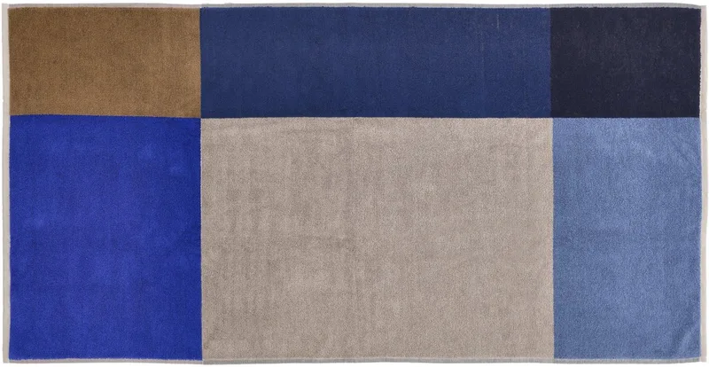 organic Colour Block Handdoek 70 x 140 cm von Södahl in Blue – Produktfoto