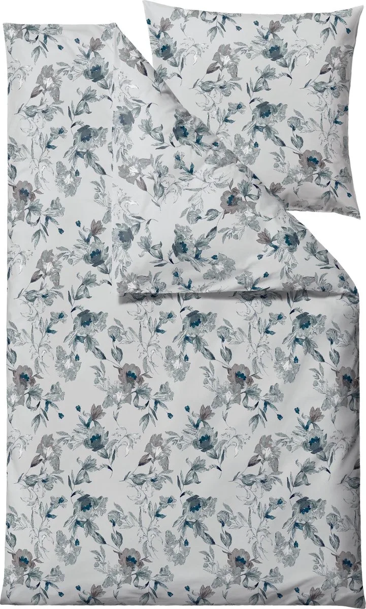 organic Flower burst Beddengoed 135 x 200 cm von Södahl in Teal – Produktfoto