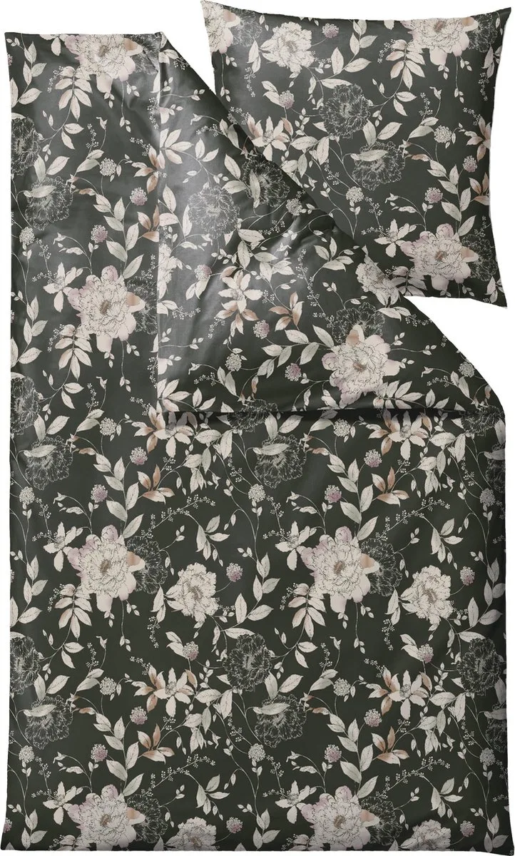 organic Garden Bloom Beddengoed 135 x 200 cm by Södahl in Forest green – product photo