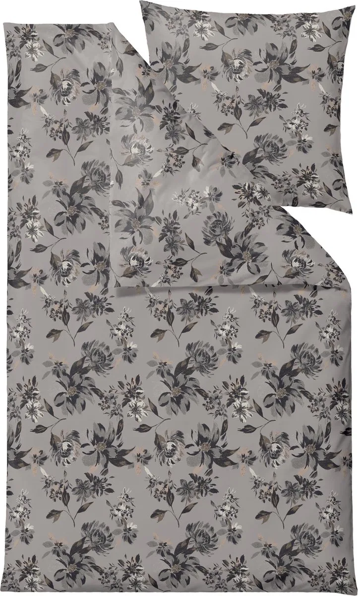 organic History Bloom Beddengoed DE 135 x 200 cm by Södahl in Grey – product photo