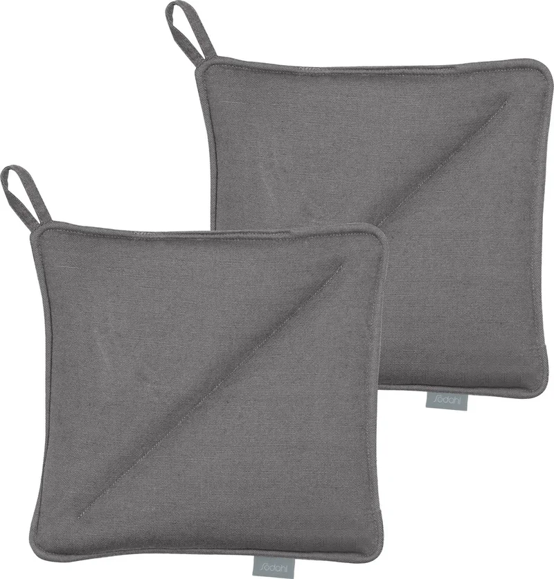 Soft Pannenlappen 20 x 20 cm 2 stuks by Södahl in Grey – product photo