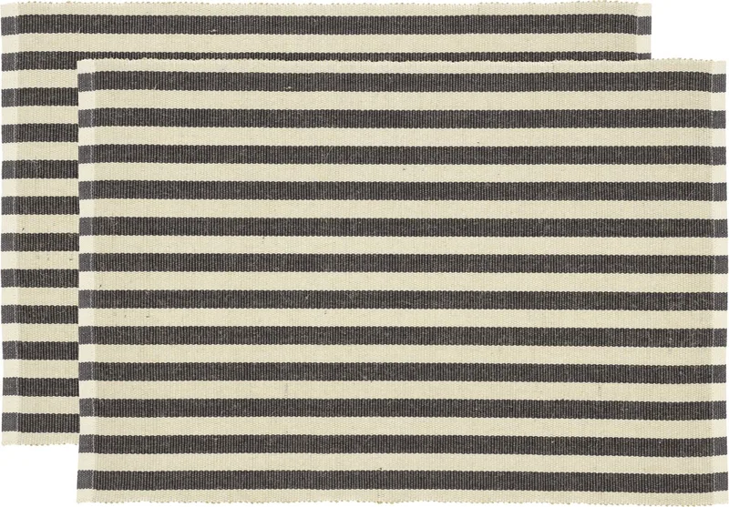 Statement Stripe Placemat 33 x 48 cm 2 stuks van Södahl in Ash – productfoto