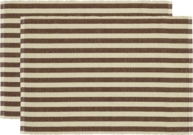 Statement Stripe Placemat 33 x 48 cm 2 stuks van Södahl in Coffee brown – productfoto
