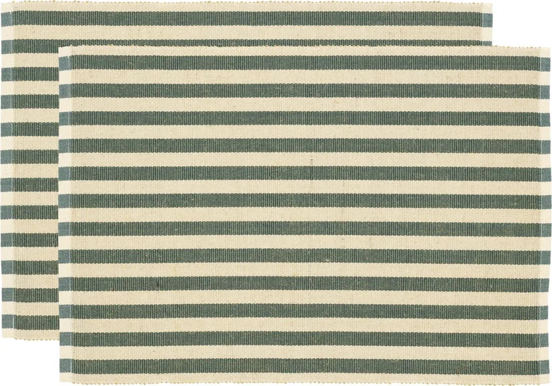 Statement Stripe Placemat 33 x 48 cm 2 stuks van Södahl in Green – productfoto