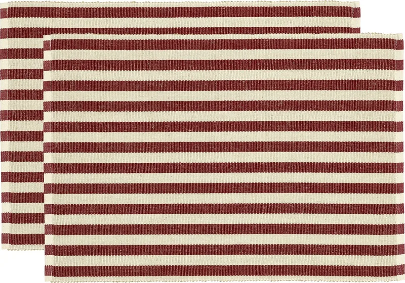 Statement Stripe Placemat 33 x 48 cm 2 stuks van Södahl in Red – productfoto