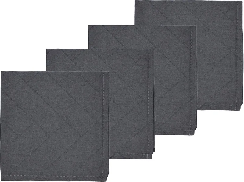 Tiles Damask Stoffen servetten 45 x 45 cm 4 stuks van Södahl in Ash – productfoto