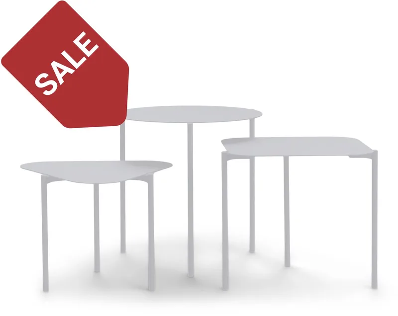 bijzettafel Do-Re-Mi - Set van 3 - Staal fra Spinder Design i Grå – produktbillede