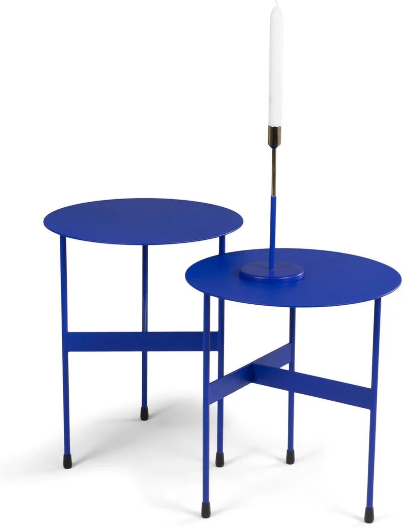bijzettafel Mira Low - Ø 40 - Staal by Spinder Design in Ultramarine – product photo