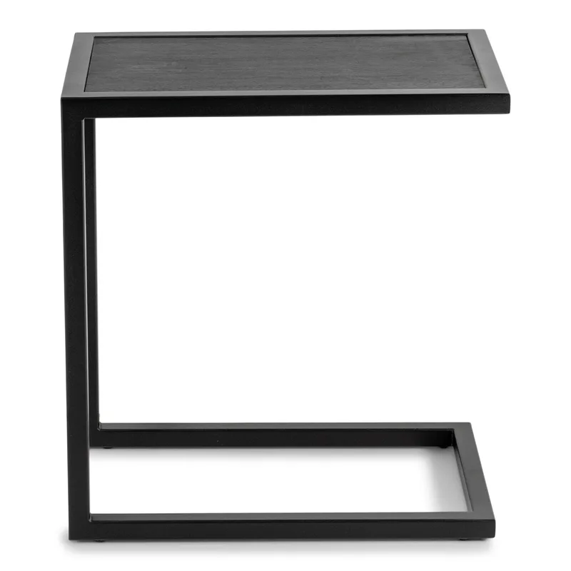 Daniël Beistelltisch, rechteckig, schwarz gebürstete Eiche und mattschwarzer Stahl, 30x50 cm, Spinder Design by Spinder Design – product photo