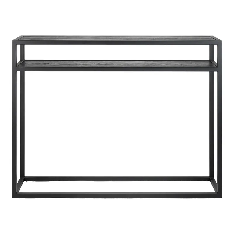 Daniël Konsolentisch, mit 1 Ablage, rechteckig – schwarze Eiche und mattschwarzer Stahl (120x30) von Spinder Design – Produktfoto