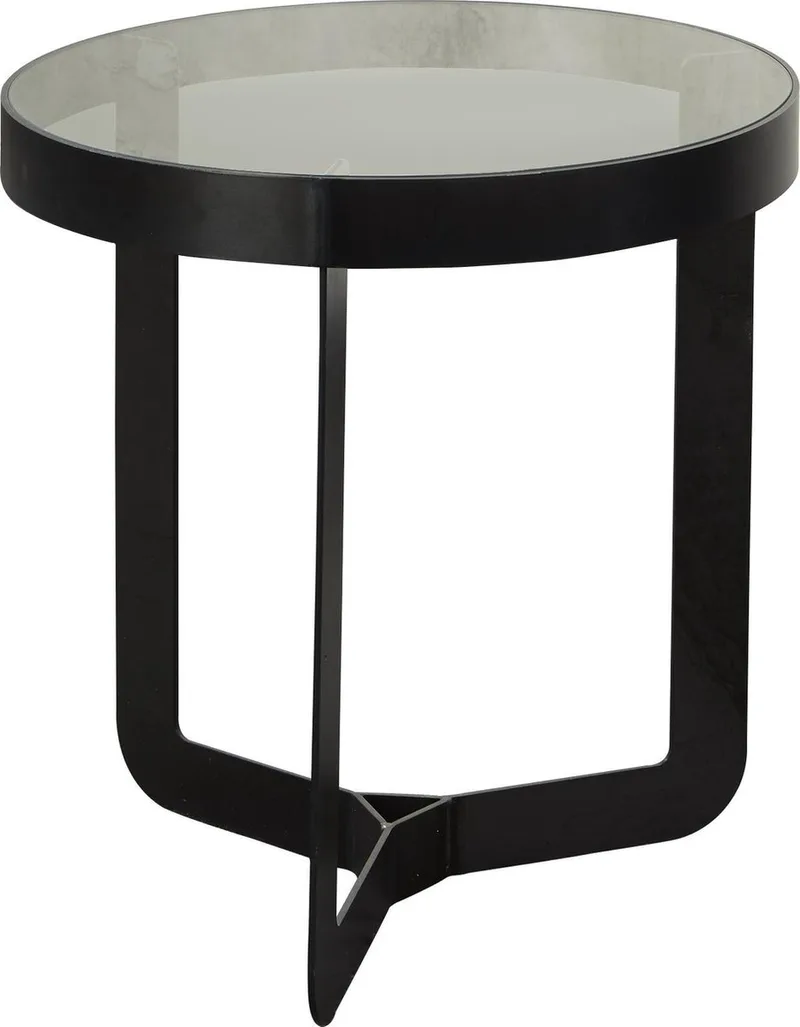 Dougals 1 Bijzettafel ø 46x50 - Blacksmith/Transparant Glas van Spinder Design in Zwart – productfoto