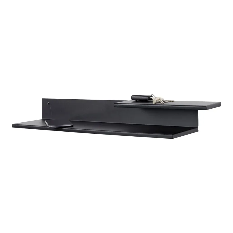 Folded 2 Wandregal - schwarzer Stahl (B: 67,5) by Spinder Design – product photo
