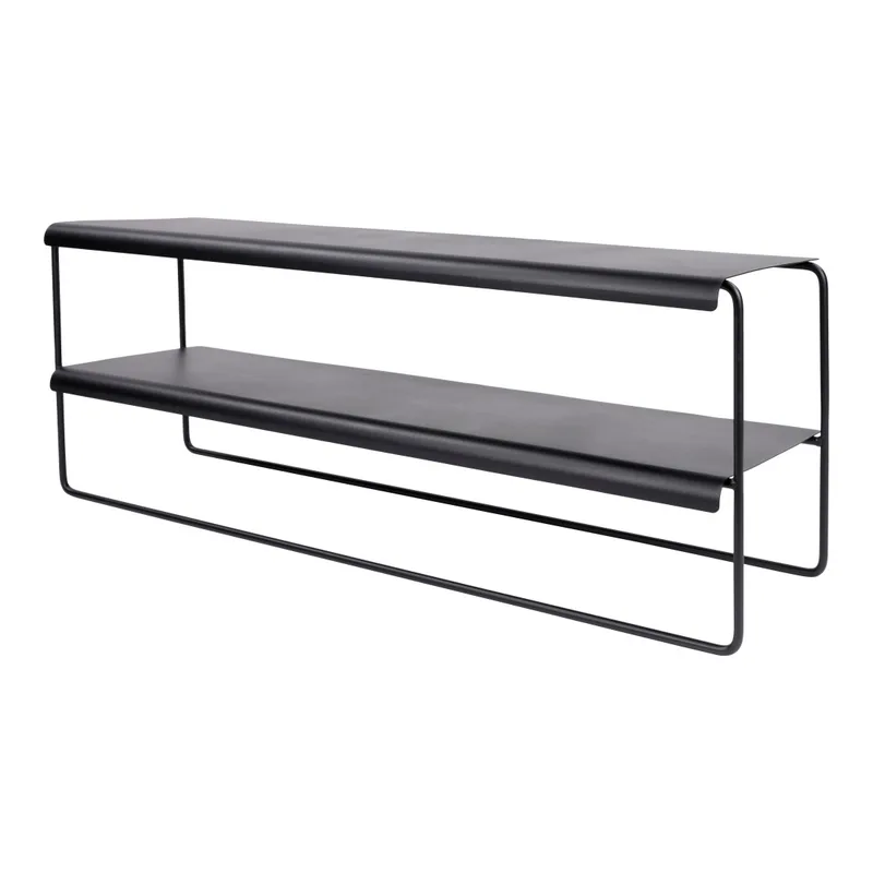 Gabi Schuhregal mit 2 Ablagen, schwarzer Stahl (B:103) - Shelving by Spinder Design – product photo