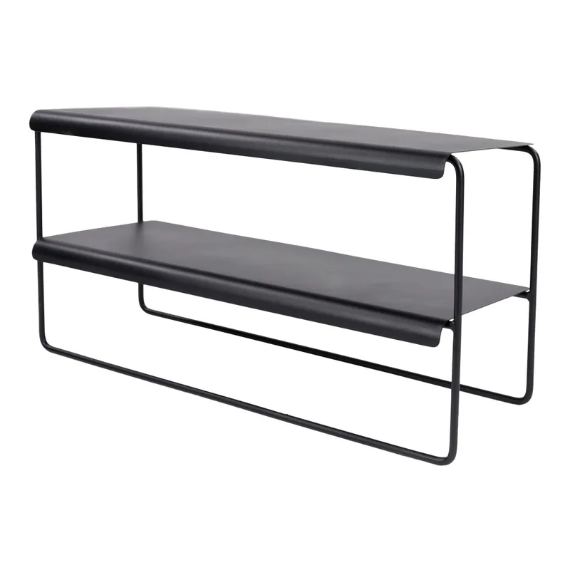 Gabi Schuhregal mit 2 Ablagen, schwarzer Stahl (B:73) - Shelving van Spinder Design – productfoto