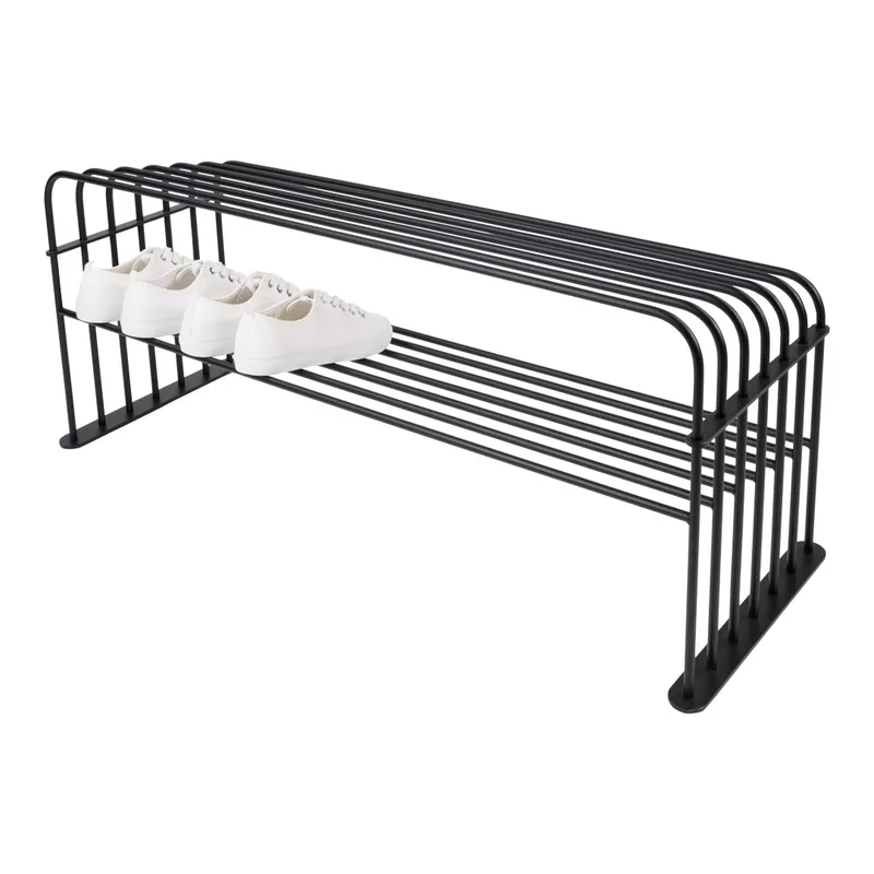 Grille Schuhregal mit 2 Ablagen - schwarzer Stahl (B:100) by Spinder Design – product photo