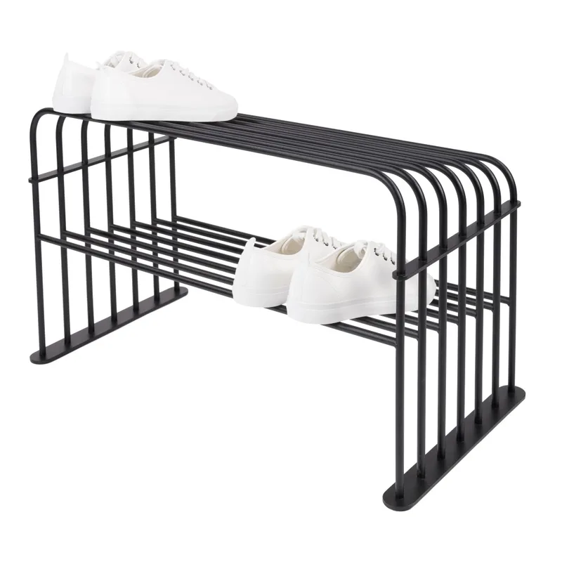 Grille Schuhregal mit 2 Ablagen - schwarzer Stahl (B:70) by Spinder Design – product photo