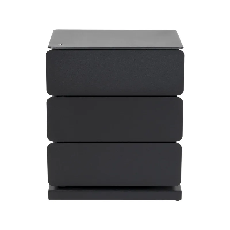 Joey Schuhregal/Kommode, mit 3 Fächern - schwarz pulverbeschichteter Stahl (37x26) by Spinder Design – product photo