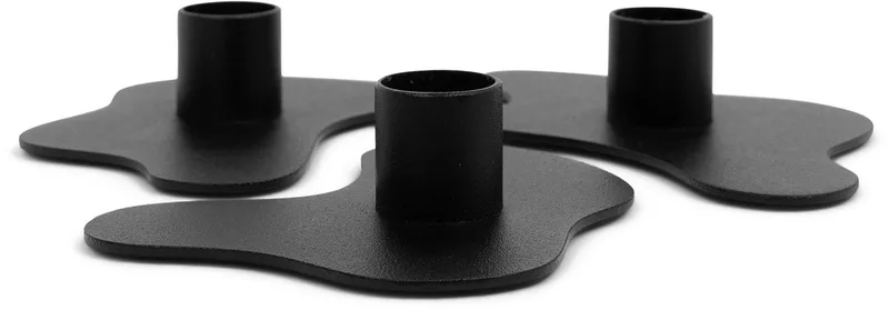 kandelaar Melt - set van 3 - Staal van Spinder Design in Zwart – productfoto