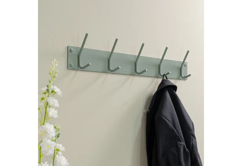 kapstok Fusion 5 - 5 haken - Staal by Spinder Design in Dusty Green – product photo 3 of 5
