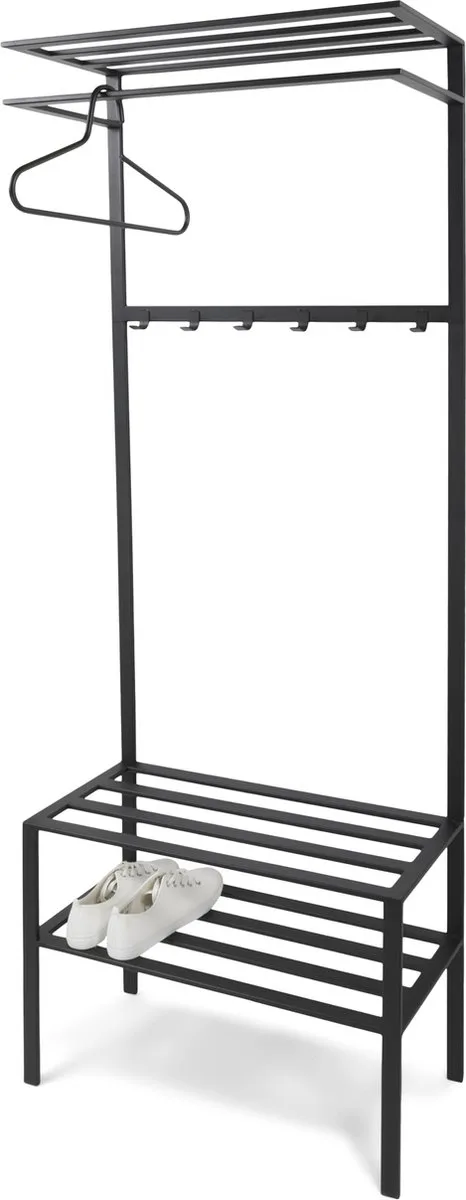 kapstok Ivar 2 - 5 haken - Staal van Spinder Design in Zwart – productfoto