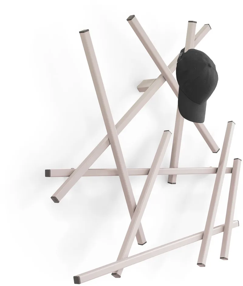 kapstok Matches XS - 7 haken - Staal van Spinder Design in Silky Taupe – productfoto