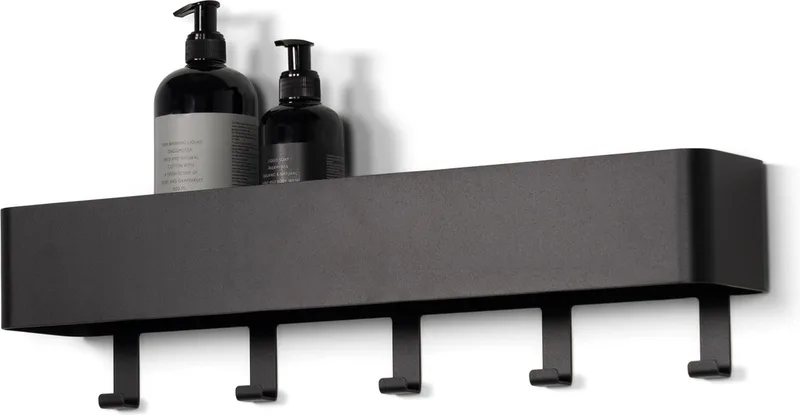 kapstok Multi 5 - 5 haken - Staal van Spinder Design in Zwart – productfoto